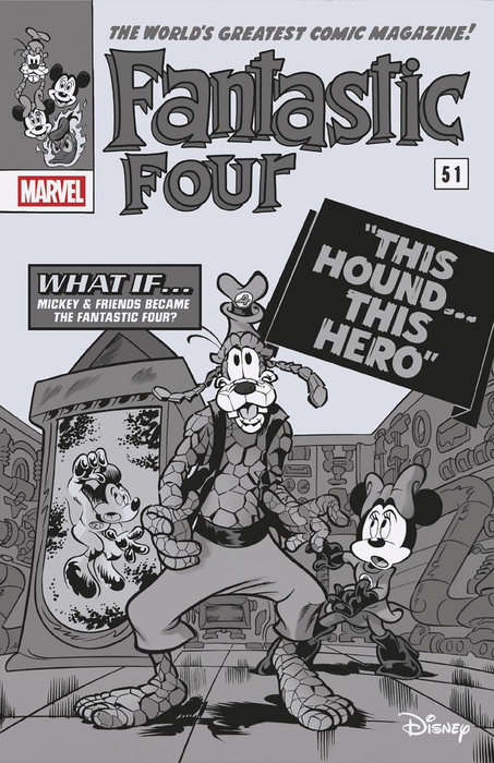 FANTASTIC FOUR #29 PAOLO MOTTURA BLACK AND WHITE DISNEY WHAT IF? FANTASTIC FOUR HOMAGE VARIANT [DOOM]