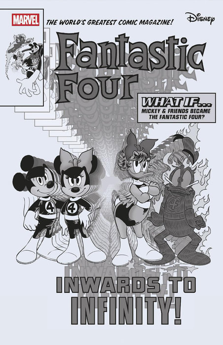 FANTASTIC FOUR #33 GIULIA LOMURNO BLACK AND WHITE DISNEY WHAT IF? FANTASTIC FOUR HOMAGE VARIANT [DOOM]