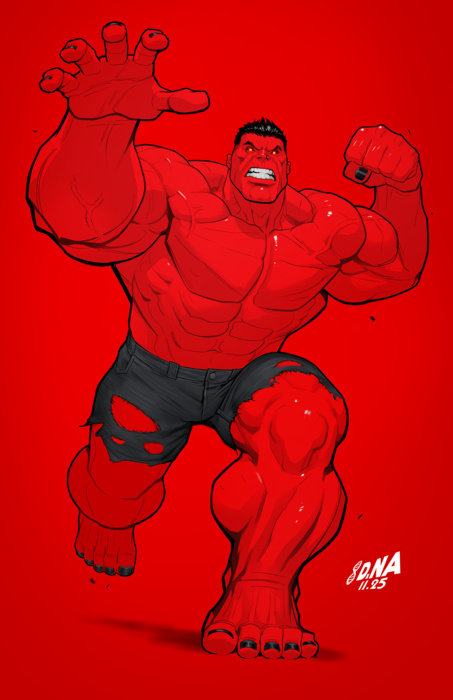 AVENGERS #35 DAVID NAKAYAMA COLOR BLOCK RED VIRGIN VARIANT