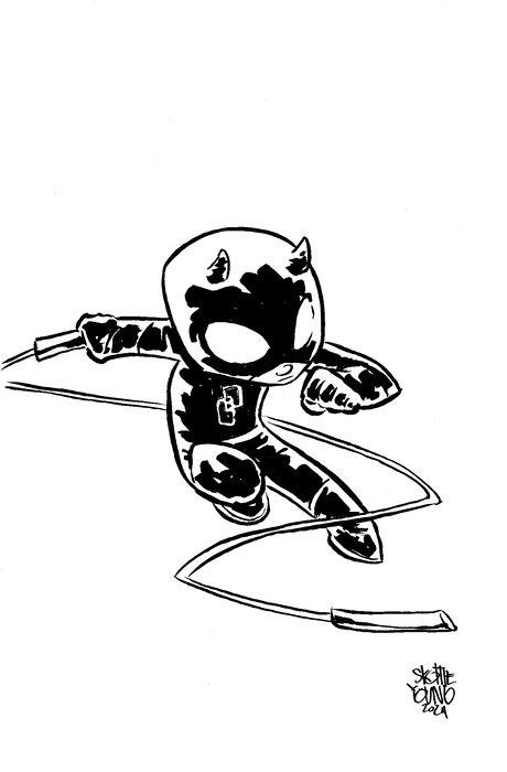 DAREDEVIL #10 SKOTTIE YOUNG'S BIG MARVEL VIRGIN BLACK AND WHITE VARIANT