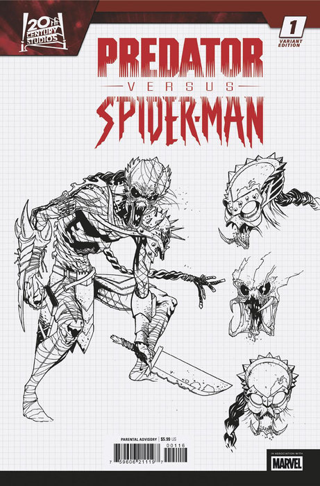 PREDATOR VS. SPIDER-MAN #1 MARCELO FERREIRA DESIGN VARIANT
