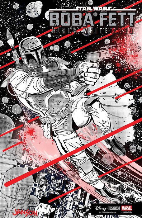 STAR WARS: BOBA FETT - BLACK, WHITE & RED #4 DAVE WACHTER VARIANT