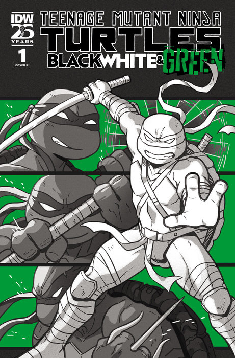 Teenage Mutant Ninja Turtles: Black, White, and Green #1 Variant RI (10) (Ganuch eau Foil Variant)