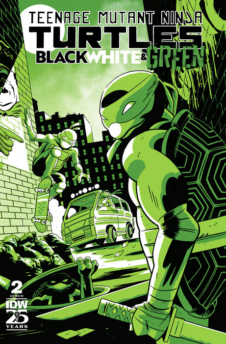 Teenage Mutant Ninja Turtles: Black, White, and Green #2 Variant RI (10) (Boss Foil Variant)