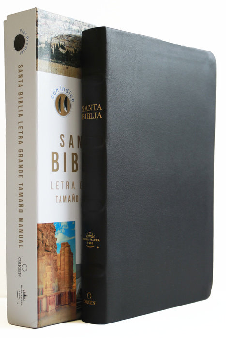 Biblia Reina Valera 1960 letra grande. Piel Premier negro, índice, tamaño manual/ Spanish Bible RVR 1960 Handy Size, Large Print, Index Tabs, Bonded Leather B