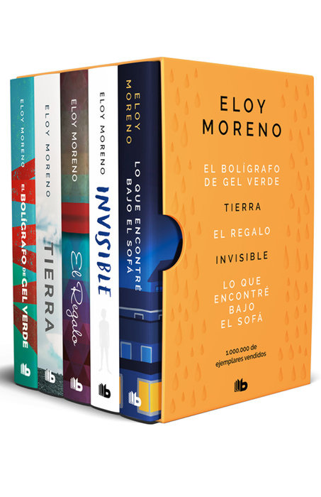 Estuche Eloy Moreno con: El bolígrafo de gel verde  -Tierra - El regalo - Invisible - Lo que encontré bajo el sofá / Eloy Moreno. Boxed Set