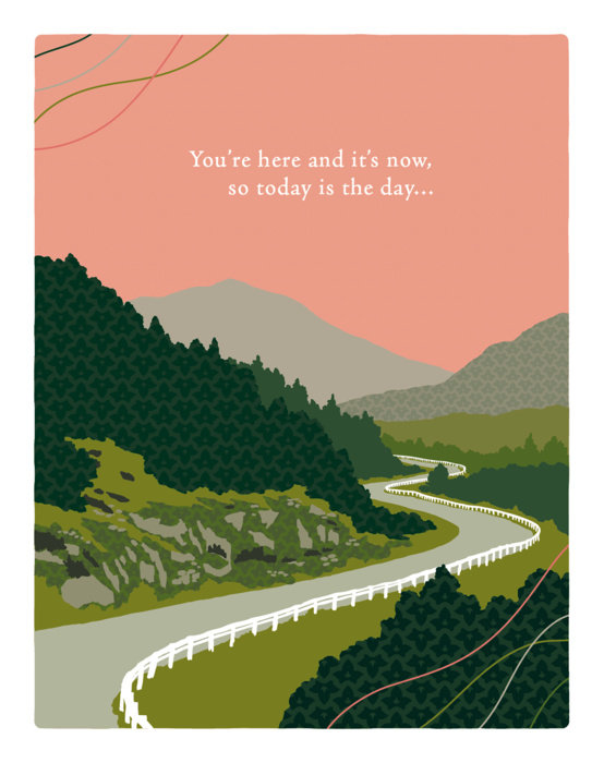 Positively Green Greeting Cards: Birthday - You're Here and It's Now (Pack of 6)