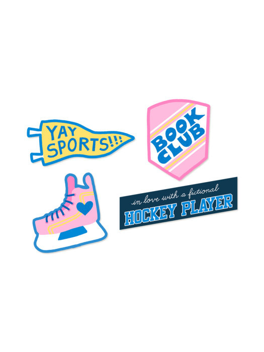Hockey Romance Stickers - Sticker Set of 4
