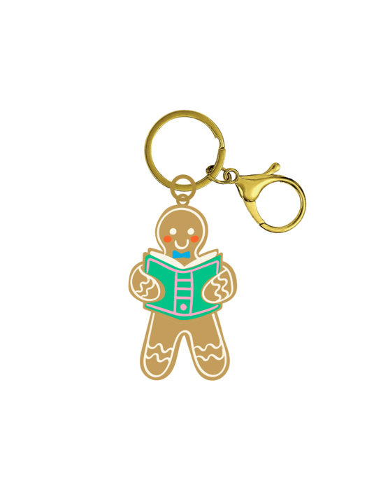 Gingerbread Book Club Keychain
