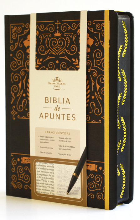 Biblia de Apuntes RVR 1960 Tapa dura, Negro y oro / Spanish Journalling Bible RVR 1960 Hardcover Black and Gold