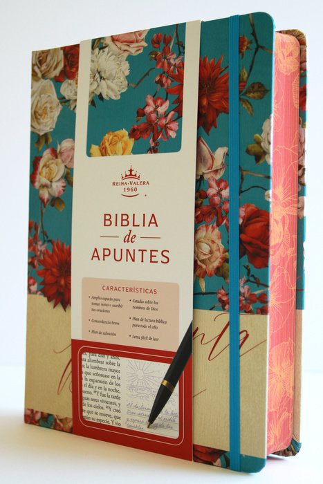 Biblia de Apuntes RVR 1960 Tapa dura, Azul celeste con flores / Spanish Journalling Bible RVR 1960 Hardcover Light Blue with Flowers