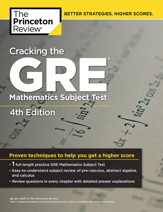 Cover of Cracking the GRE Mathematics Subject Test, 4th Edition