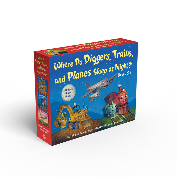 Cover of Where Do Diggers, Trains, and Planes Sleep at Night? Board Book Boxed Set