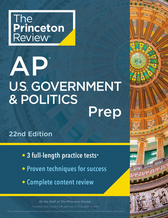 Cover of Princeton Review AP U.S. Government & Politics Prep, 22nd Edition