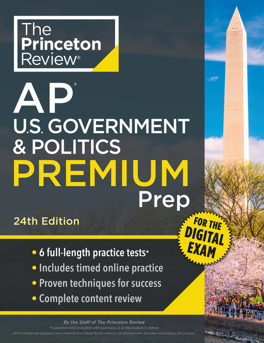 Cover of Princeton Review AP U.S. Government & Politics Premium Prep, 24th Edition