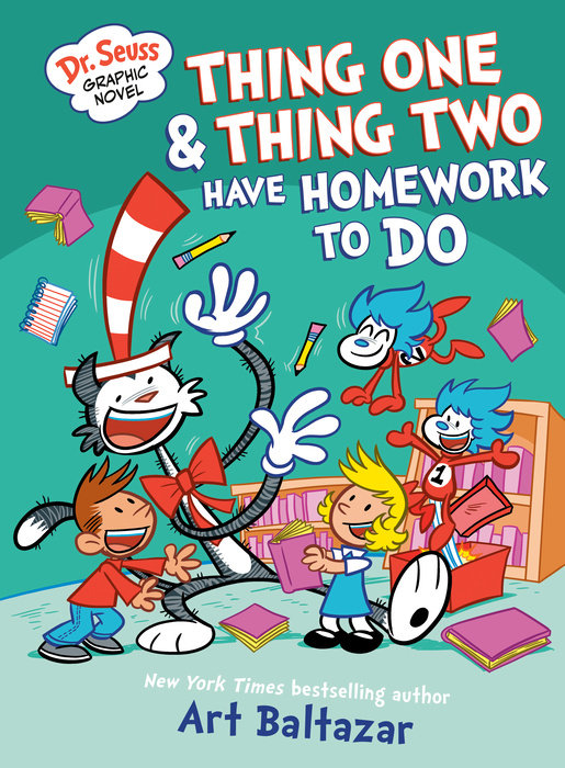 Cover of Dr. Seuss Graphic Novel: Thing One and Thing Two Have Homework to Do