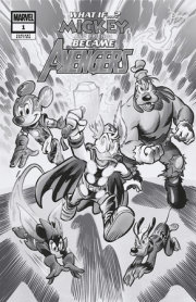 MARVEL & DISNEY: WHAT IF...? MICKEY & FRIENDS BECAME THE AVENGERS #1 ALESSANDRO PASTROVICCHIO BLACK AND WHITE VARIANT 