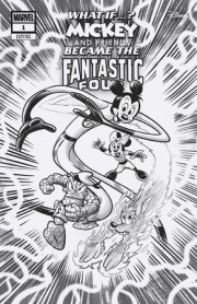 MARVEL & DISNEY: WHAT IF...? MICKEY & FRIENDS BECAME THE FANTASTIC FOUR #1 LORENZO PASTROVICCHIO BLACK AND WHITE VARIANT 