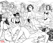MARVEL SWIMSUIT SPECIAL: FRIENDS, FOES & RIVALS #1 J. SCOTT CAMPBELL RATIO VIRGIN 2ND PRINTING VARIANT 