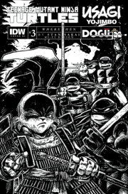 Teenage Mutant Ninja Turtles/Usagi Yojimbo: WhereWhen #3 Variant RI (100) (Eastman B&W) 