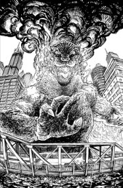 Godzilla Vs. America: Chicago Variant RI (25) (Browne Full Art B&W) 