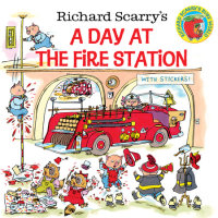 Book cover for Richard Scarry\'s A Day at the Fire Station