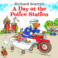 Book cover for Richard Scarry\'s A Day at the Police Station