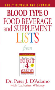 Blood Type O Food, Beverage and Supplement Lists 