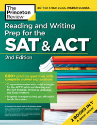 Book cover for Reading and Writing Prep for the SAT & ACT, 2nd Edition