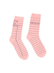 Library Card (Pink) Socks - Large 