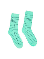 Library Card (Mint Green) Socks - Large 