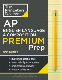 Book cover for Princeton Review AP English Language & Composition Premium Prep, 19th Edition