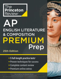 Book cover for Princeton Review AP English Literature & Composition Premium Prep, 25th Edition