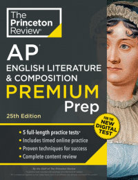Book cover for Princeton Review AP English Literature & Composition Premium Prep, 25th Edition