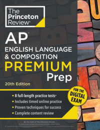 Book cover for Princeton Review AP English Language & Composition Premium Prep, 20th Edition