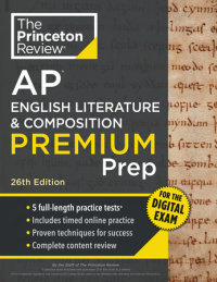 Book cover for Princeton Review AP English Literature & Composition Premium Prep, 26th Edition