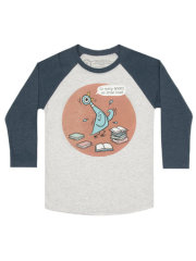 The Pigeon: So Many Books Unisex 3/4 Sleeve Raglan X-Small 