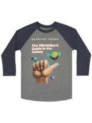 The Hitchhiker's Guide to the Galaxy (Indigo) Unisex 3/4 Sleeve Raglan XXX-Large