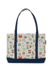 Books & Blooms Zippered Boat Tote 