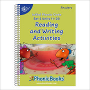 Phonic Books Dandelion Readers Reading and Writing Activities Set 2 Units 11-20 Twin Chimps (Two Letter Spellings sh, ch, th, ng, qu, wh, -ed, -ing, -le) 