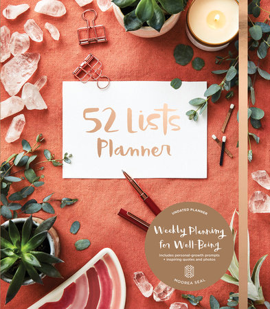 52 Lists Planner Undated 12-month Monthly/Weekly Spiralbound Planner with Pocket (Coral Crystal)