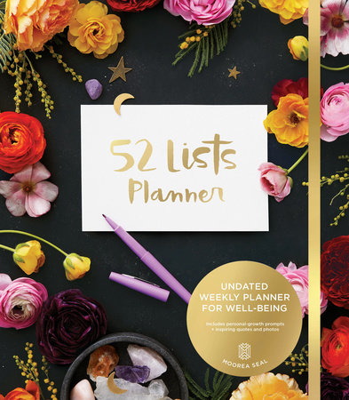 52 Lists Planner Undated 12-month Monthly/Weekly Spiralbound Planner with  Pocket s (Black Floral)