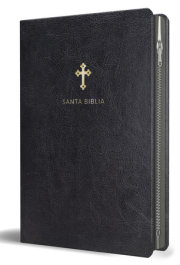 Biblia Reina Valera 1960 Tamaño grande, letra grande piel negra con cremallera / Spanish Holy Bible RVR 1960 Large Size Large Print Black Leather with Zipper 