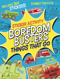 Book cover for Boredom Busters: Things That Go Sticker Activity