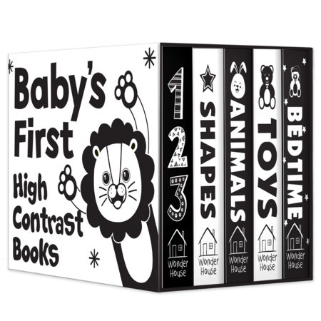 Baby’s First High-Contrast Books Boxed Set [Box Set of 5] - Age Group: 0+ / Black and White Tummy Time Books /Illustrated Board Book for Kids/Toddlers /