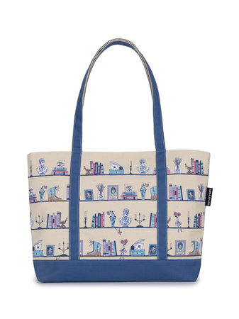 Pride and Prejudice Bookshelf Large Zippered Tote