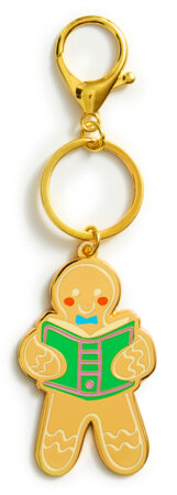 Gingerbread Book Club Keychain 