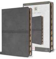 KJV Holy Bible, Large Print Medium format, Gray Faux Leather with Ribbon Marker, Red Letter, thumb Index 