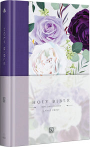 KJV Holy Bible, Large Print Medium Format, Purple Cloth Hardcover with Floral Design, Ribbon Marker, Red Letter 