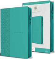 King James Version (KJV) Holy Bible  Large Print, Handy Size, Aquamarine Premium Imitation Leather Cover with Zipper, Red Letter Edition, Ribbon Marker 